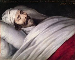 El cardenal Richelieu (1585-1642) en su lecho de muerte